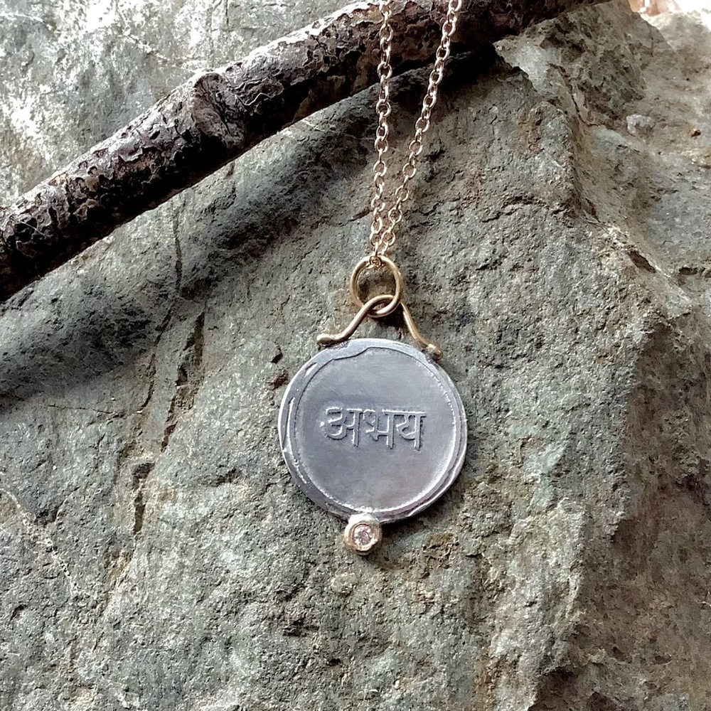 Sanskrit Charm Necklace | Abhaya Fearless